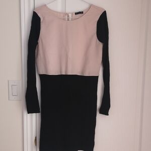 Club Monaco Silk & Wool Dress in Pink and Black